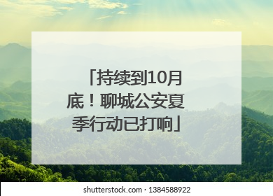 持续到10月底！聊城公安夏季行动已打响